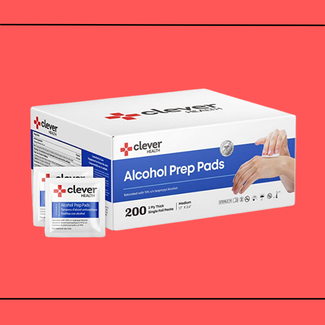 A box of sterilizing prep pads